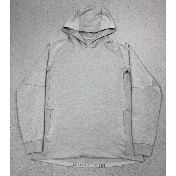 lululemon athletica Other - Lululemon Athletica Hoodie Mens Large Gray Pullover Zip Pockets Reflective Logo